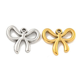 304 Stainless Steel Pendants, Bowknot Charm