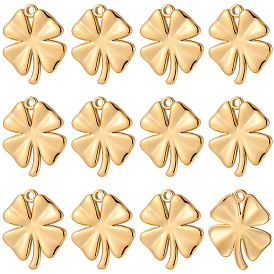 12 шт. 304 подвески из нержавеющей стали, ионное покрытие (ip), клевер очарование