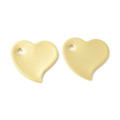 Rack Plating Brass Pendants, Long-Lasting Plated, Cadmium Free & Nickel Free & Lead Free, Heart