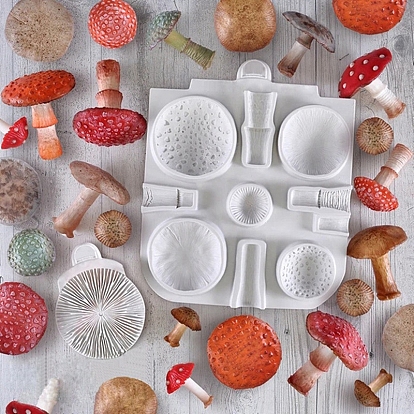Mushroom Decortion DIY Food Grade Silicone Mold, Fondant Molds, for Cake, Candy, Chocolate