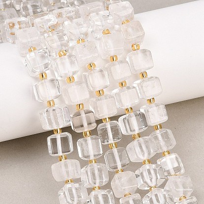 Природных кристаллов кварца бисер нитей, кубические бусины из горного хрусталя, с бисером