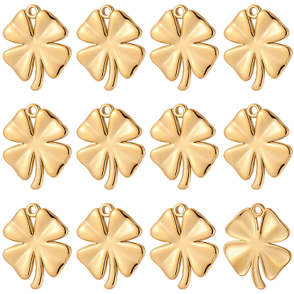 12 шт. 304 подвески из нержавеющей стали, ионное покрытие (ip), клевер очарование