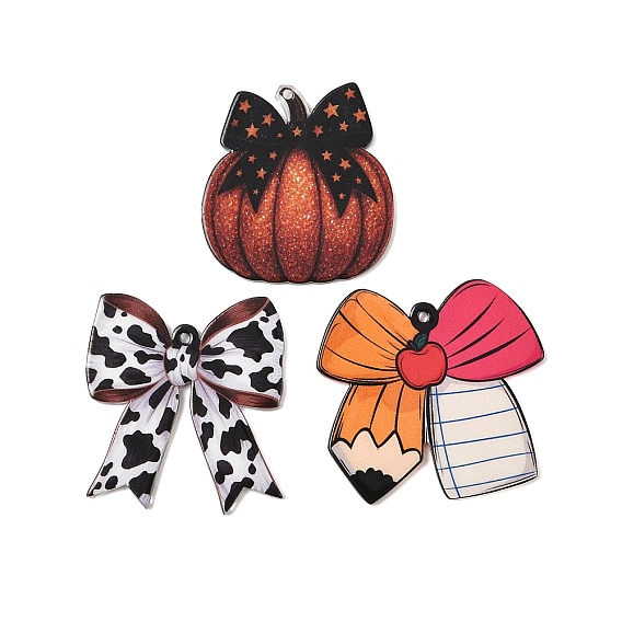 Печатные акриловые подвески, бантом