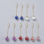 Glass Dangle Earrings, with Glass Rhinestones, CCB Plastic Findings, 316 Surgical Stainless Steel Earring Hooks and Brass Cable Chains