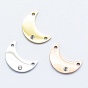 316 Surgical Stainless Steel Micro Pave Cubic Zirconia Links/Connectors, Moon, Clear