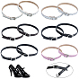 6 pares 6 colores correas de zapatos anti-sueltas desmontables y ajustables para tacones altos de mujer de cuero sintético, con la hebilla de la aleación