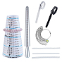 Ensembles d'outils de mesure pour bagues de bijouterie, y compris 28 des bâtonnets en aluminium pour mesurer les tailles de bagues, 3 Ressort en résine (pièces), 2 Anneaux de mesure de taille en plastique (pièces) et 1 Bague de mesure EZ Sizer en plastique (pièces), couleur mixte