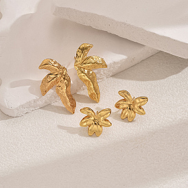 Преувеличенная винтажность 201 серьги-гвоздики из нержавеющей стали, золотые