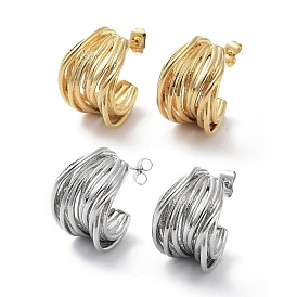 304 Stainless Steel Stud Earrings, Split Earrings, Half Hoop Earrings