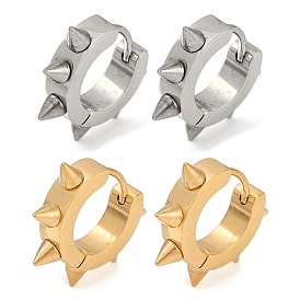 Полировка 304 серьги-кольца из нержавеющей стали с шипами и заклепками для женщин