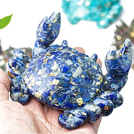 Resin Crab Home Decoration, Gemstone inside Feng Shui Figurines