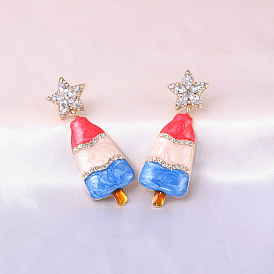 Colorful Christmas Tree Earrings: Exaggerated Alloy Plant Shape, Fashionable Women's Accessories