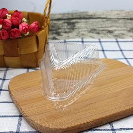 Plastic Cake Slice Containers, Disposable Dessert Hinged Cake Boxes, with Lids, Triangle