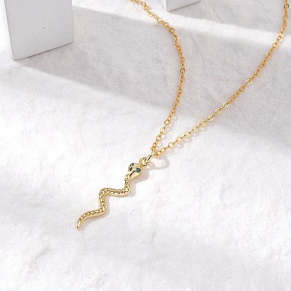 Змея латунные микропаве кубические циркониевые подвески ожерелья с подвесками, с латунным кабельных цепей