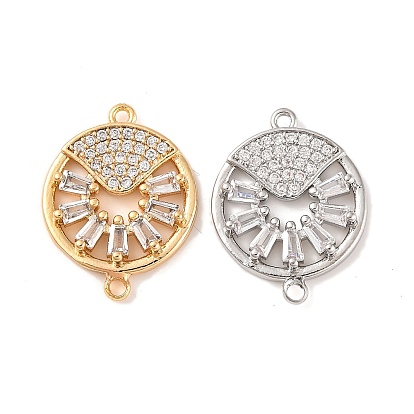 Латунные подвески из прозрачного кубического циркония, без кадмия, без никеля и без свинца, плоские круглые ссылки
