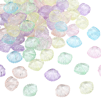 500шт. прозрачные пластиковые бусины, формы раковины