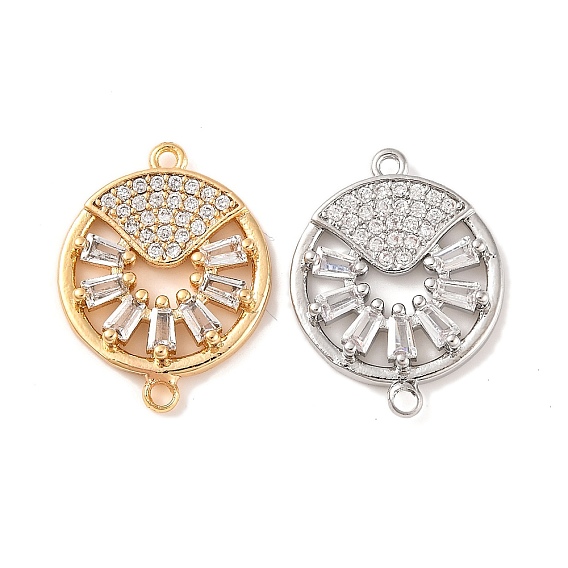 Латунные подвески из прозрачного кубического циркония, без кадмия, без никеля и без свинца, плоские круглые ссылки