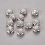 Flat Round Tibetan Style Alloy Beads, Cadmium Free & Lead Free, 10x5mm, Hole: 1mm