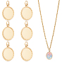 6Pcs 304 Stainless Steel Pendant Cabochon Settings, with Jump Rings, Oval