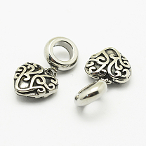 304 Stainless Steel European Dangle Pendants, Heart, Large Hole Pendants