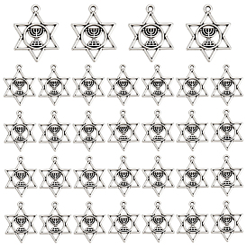 100 шт. Подвески из сплава в тибетском стиле, без кадмия и без свинца, звезда Давида