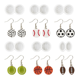 6 шт. 6 стиль спортивный мяч кабошон «сделай сам» силиконовые формы, формы для литья смолы, для уф-смолы, изготовление изделий из эпоксидной смолы