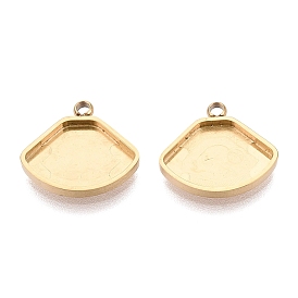 304 компонент подвески-кабошона из нержавеющей стали, вентилятор, ионное покрытие (ip)