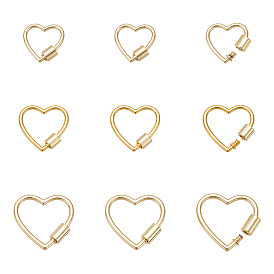 9шт. 3 стилей карабинов-замков из цинкового сплава с винтовым креплением, сердце