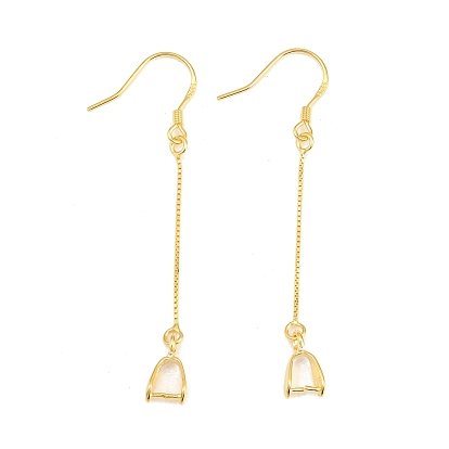 925 Sterling Silver Earring Hooks Findings, with Box Chain & Pendant Bails, Ear Wire with Pinch Bails