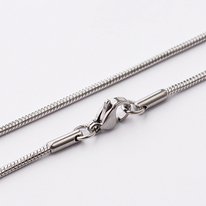 201 из нержавеющей стали змей цепи ожерелья, с карабин-лобстерами 