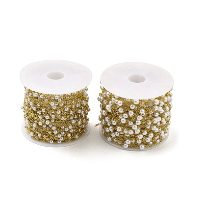 Ионное покрытие (ip) 316 бордюрные цепи из хирургической нержавеющей стали, пластиковая цепочка с круглыми подвесками из жемчуга, пайки, с катушкой