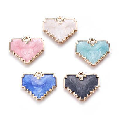 Alloy Enamel Pendants, Heart
