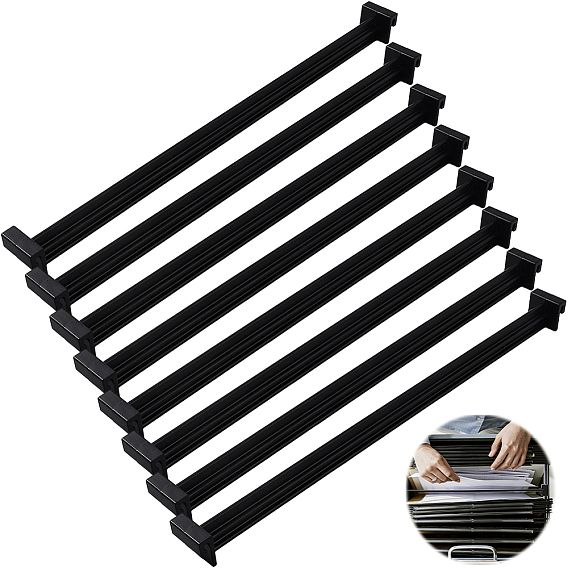 Barras de archivo colgantes para cajones de plástico PVC, varillas para archivadores, suministros para organizar la oficina