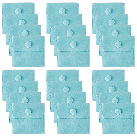 24шт. квадратные бархатные мешочки для украшений, на кнопках