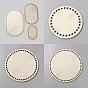Flat Round & Oval Wood Knitting Crochet Bottoms, Basket Weaving Board
