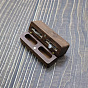 Wooden Couple Rings Storage Boxes, with Magnetic Flip Cover & Velvet Inside, Rectangle