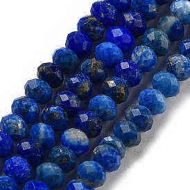 Natural Lapis Lazuli Dyed Beads Strands, Faceted, Rondelle