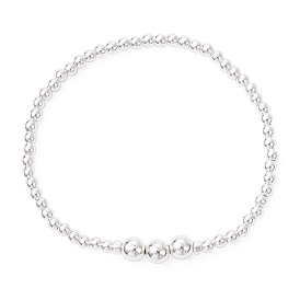 Браслеты из круглых бусин с гальваническим покрытием из немагнитного синтетического гематита для женщин