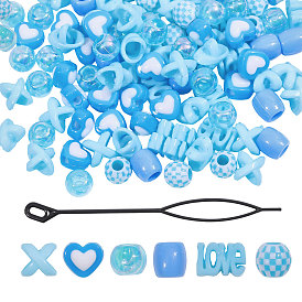 2сумки 2 стили, бусины из смолы для волос, инструмент для плетения косичек, Украшения для волос в форме сердца, круглые бусины, аксессуары для украшения волос для девочек