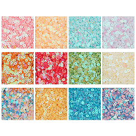 120g 12 цветные пластиковые бусины из ПВХ, плоско-круглые