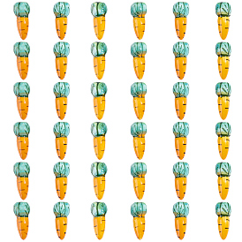 40шт. фарфоровые бусины ручной работы на тему еды, пастельный фарфор, морковь