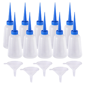 Plastic Glue Bottles, with Transparent Plastic Funnel Hopper