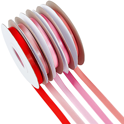 5 рулоны односторонней полиэстеровой атласной ленты, для подарочной упаковки, партия украсить, вспомогательное оборудование ювелирных изделий
