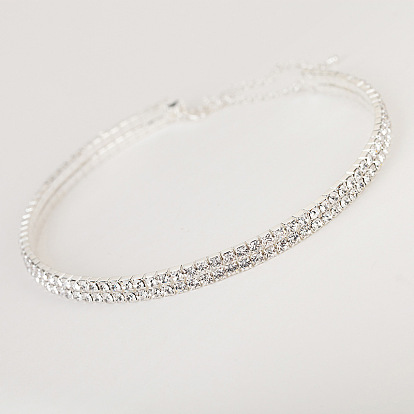 Sparkling Multi-layered Diamond Choker Necklace for Weddings and Fashion - N339