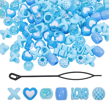 2сумки 2 стили, бусины из смолы для волос, инструмент для плетения косичек, Украшения для волос в форме сердца, круглые бусины, аксессуары для украшения волос для девочек