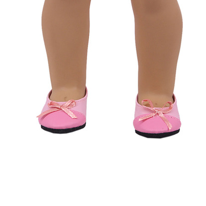 Imitation Leather Doll Flat Shoes, with Bowknot, for 18 "American Girl Dolls Accessories