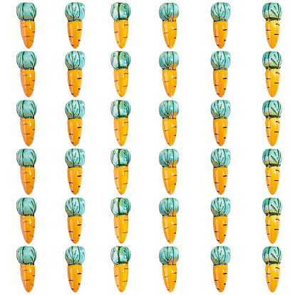 40шт. фарфоровые бусины ручной работы на тему еды, пастельный фарфор, морковь