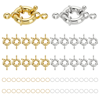 20 шт. 2 цвета стойка покрытие латунь пружинные застежки, с 20шт 2цветами открытые соединительные кольца
