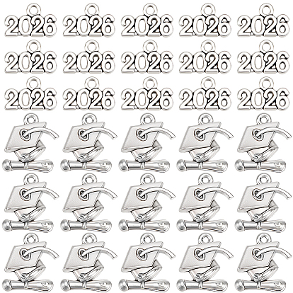 100 шт 2 стили подвески из сплава, номер 2026 подвески и докторская шляпа