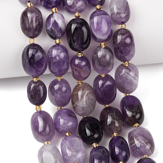 Природный аметист нитей бисера, самородки, упавший камень, с бисером